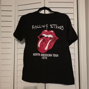 Pre-owned Rolling Stones Black Tour T-Shirt 1975